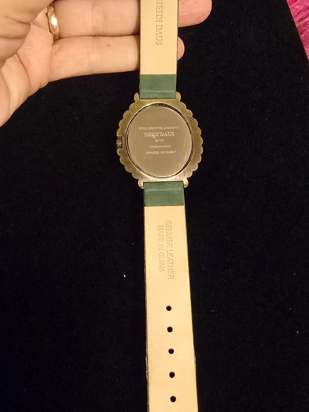 Heidi Daus Green Suede Crystal-Embellished Women's Watch